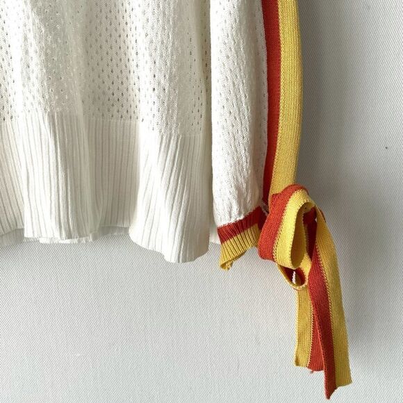 mystree white open shoulders long sleeve top size M 341 - Picture 2 of 6